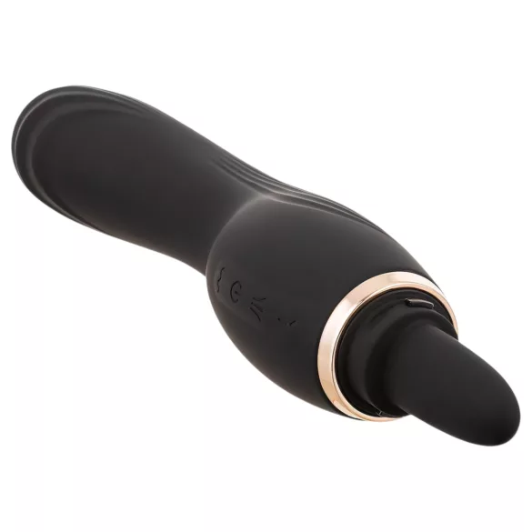 Sweet Play - 2-i-1 vibrator med klitoris-slikkelange og sugefunktion (sort)