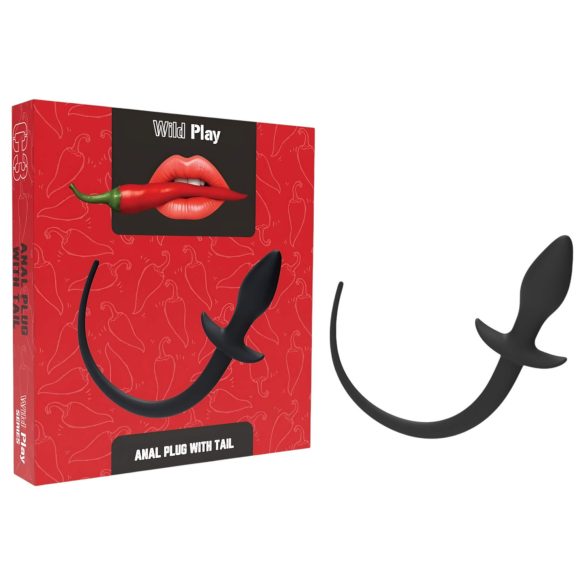 Vild Leg - sort analt plug med hale