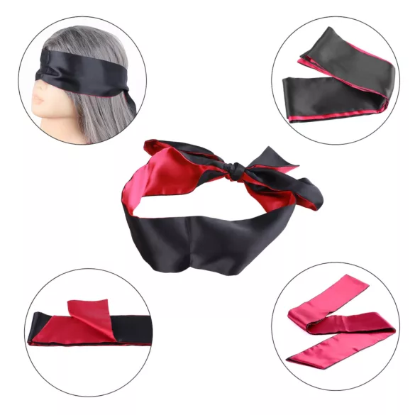 Wild Play - satin blindfold - sort/lyserød