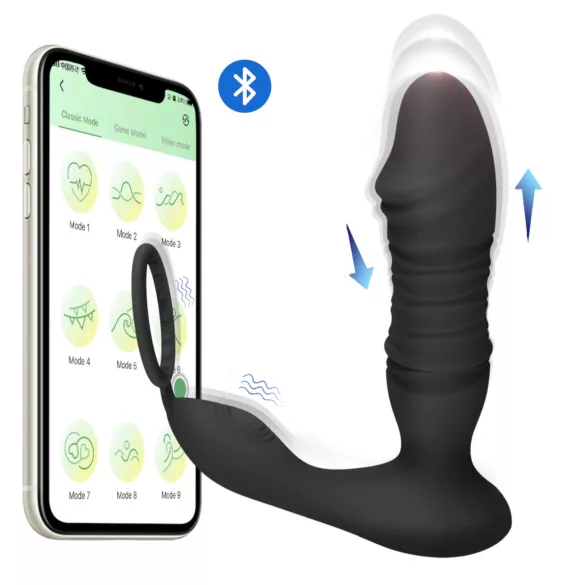 Erospace Men's Play - app-styret stødende analvibrator (sort)