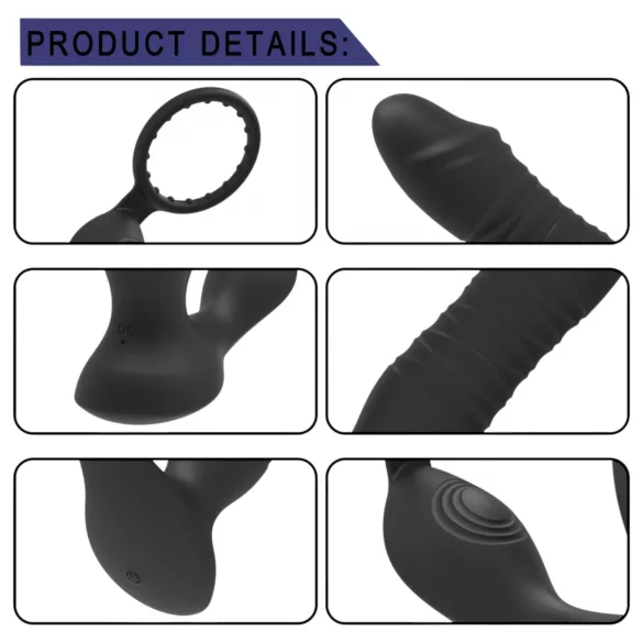 Erospace Men's Play - app-styret stødende analvibrator (sort)