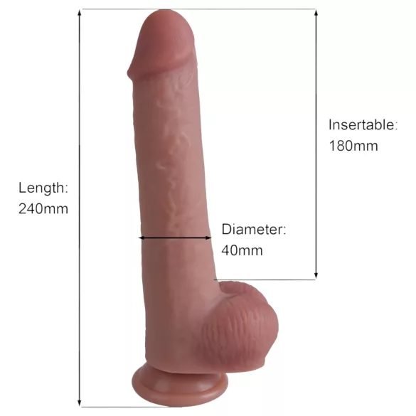 Natural Play - silikonedildo 24 cm (naturfarvet)