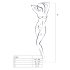 Passion BS006 - Overall med hofteholdermønster (hvid) - S-L