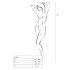 Passion BS007 - mønstret netcatsuit (hvid) - S-L