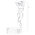 Passion BS007 - mønstret netcatsuit (hvid) - S-L