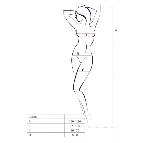 Passion BS016 - bodystocking sæt - netdesign - sort - S-L