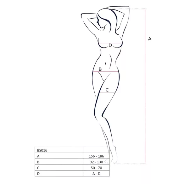 Passion BS016 - bodystocking sæt - netdesign - sort - S-L