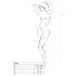 Passion BS020 - åbent bodystocking med pynt - sort - S-L