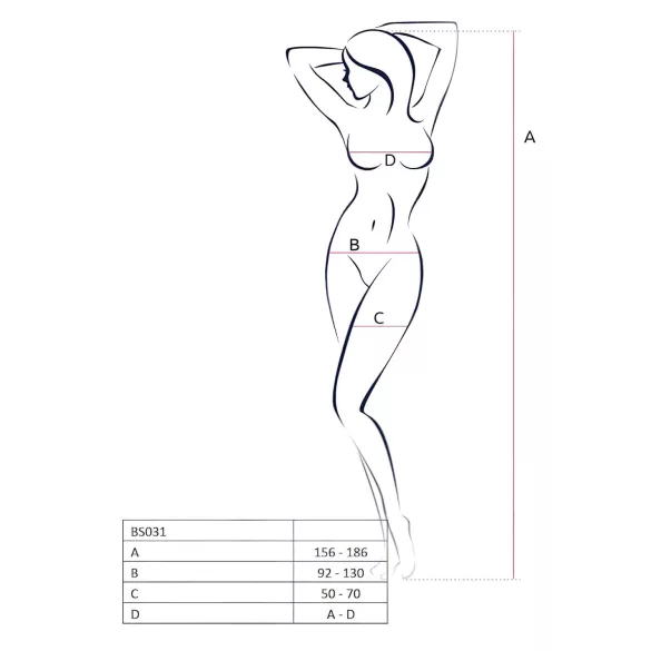 Passion BS031 - åbent catsuit - rød - S-L