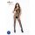 Passion BS036 - rosenmønstret, åben bodysuit (sort) - S-L