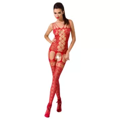 Passion BS054 - lingeriesæt - blomster net - rød - S-L