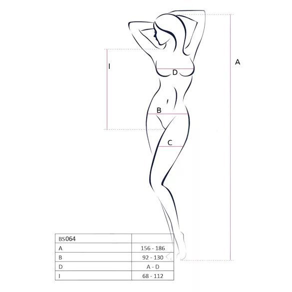 Passion BS064 - åben sort netbody (S-L)