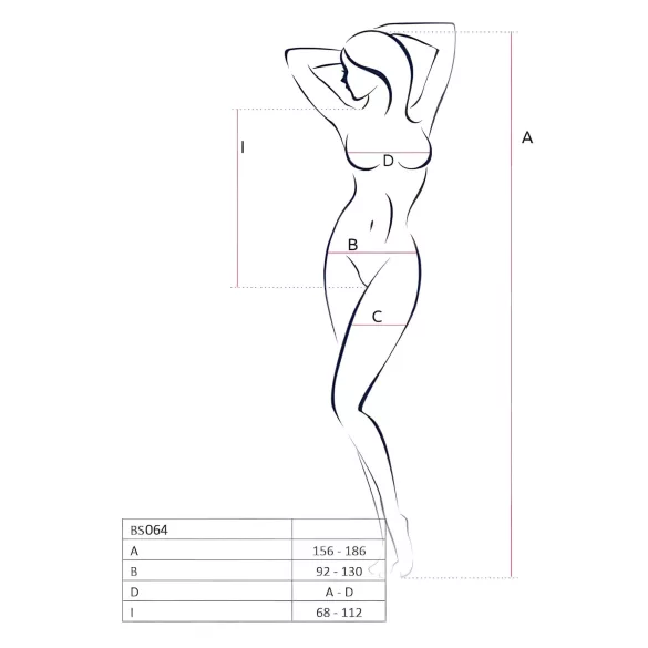 Passion BS064 - åben hvid net-body (S-L)