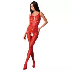 Passion BS078 - åben bodystocking - prikker - rød (S-L)