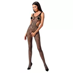   Passion BS085 - bodystocking med åbning - sort mozaikmønster (S-L)
