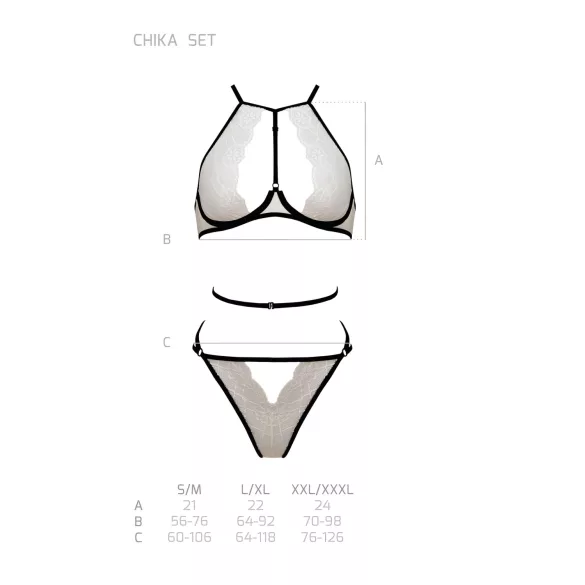 Passion Chika - bh-sæt (creme) - L/XL