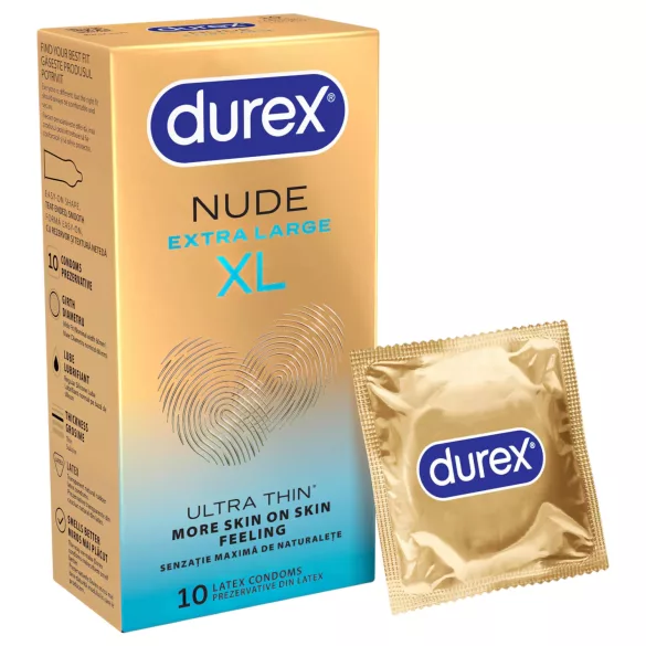 Durex Nude XL - ekstra store kondomer (10 stk.)