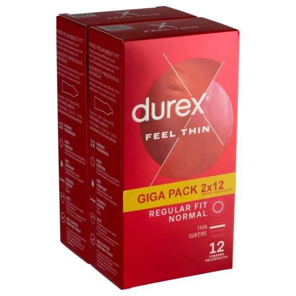Durex Feel Thin - Naturlig følelse kondompakke (2x12 stk)