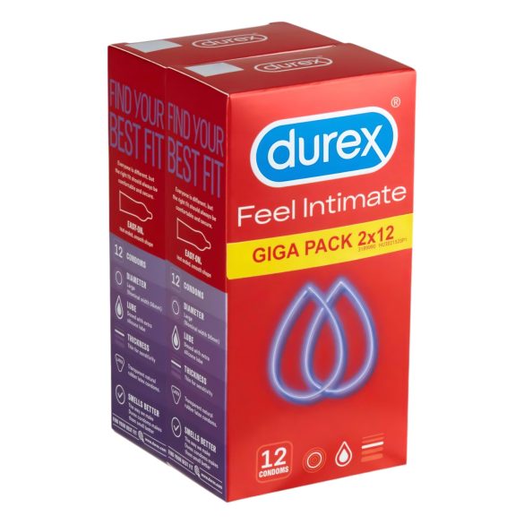 Durex Feel Intimate - tyndvægget kondompakke (2x12 stk)