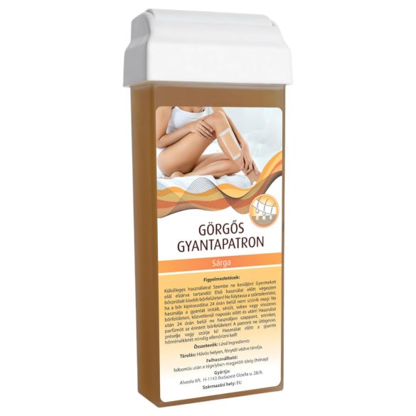 Rullepatron med voks - bred rullehoved (100ml) - gul