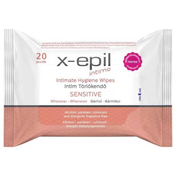X-Epil Intimo Sensitive - intimpletvådservietter - 20 stk