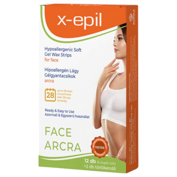 X-Epil - Hypoallergene voksstrips til ansigtet (12 stk)