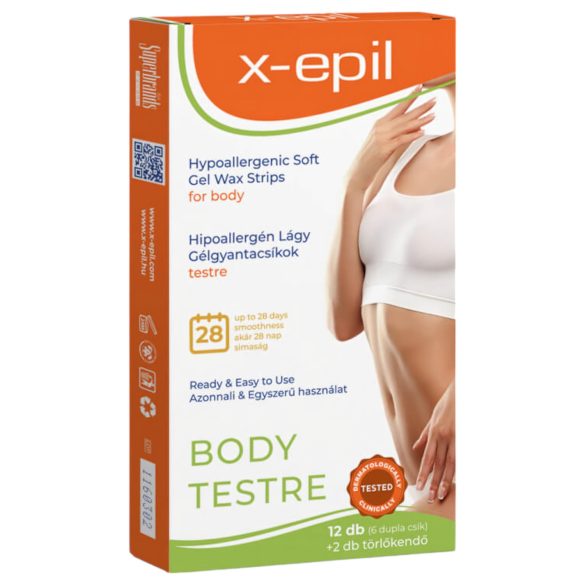 X-Epil - Hypoallergen voksstrimler til kroppen (12 stk.)