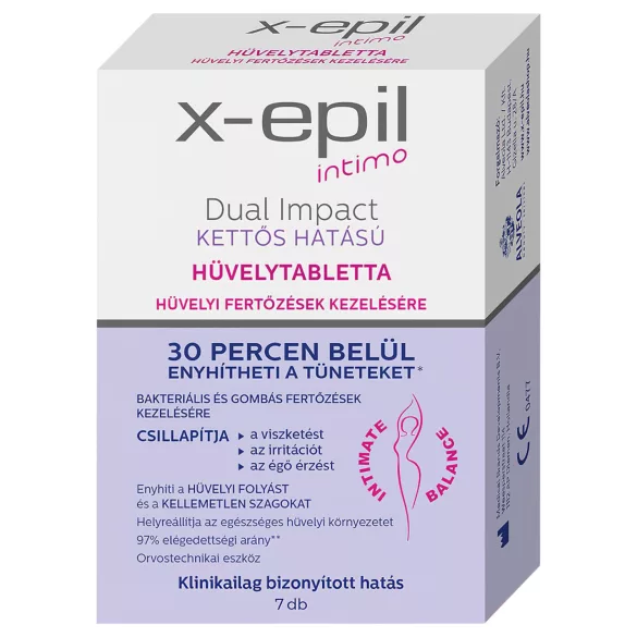 X-Epil Intimo Dual Impact - vaginaltabletter - dobbelt effekt - 7 stk