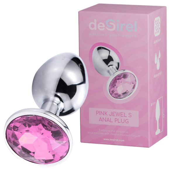 Desirel Pink Jewel S - anal plug (sølv-lyserød)