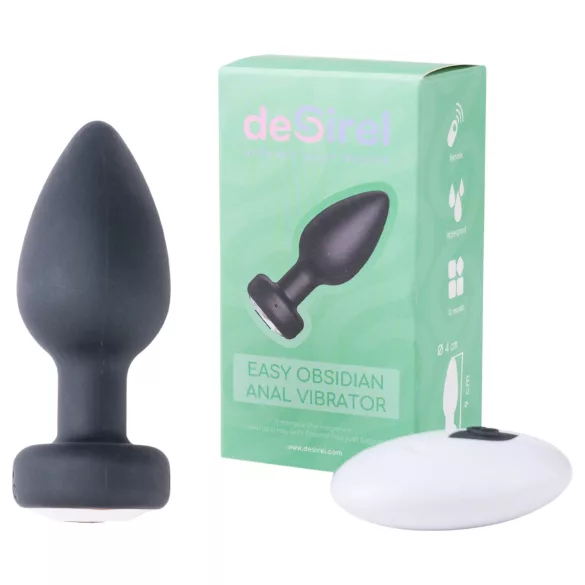 Desirel Easy Obsidian - analvibrator med fjernbetjening genopladelig sort