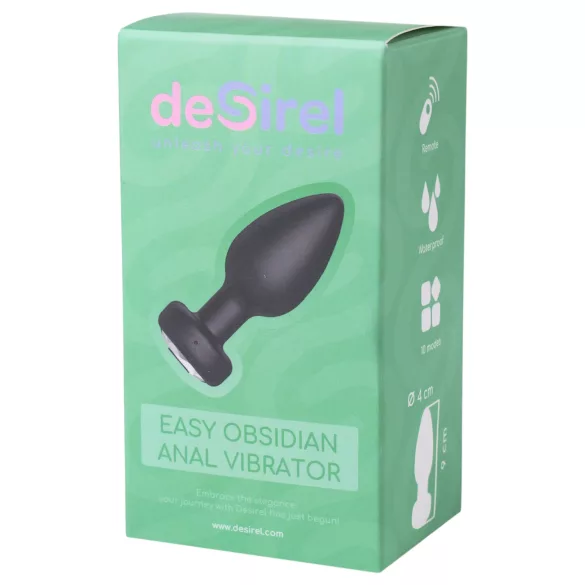 Desirel Easy Obsidian - analvibrator med fjernbetjening genopladelig sort