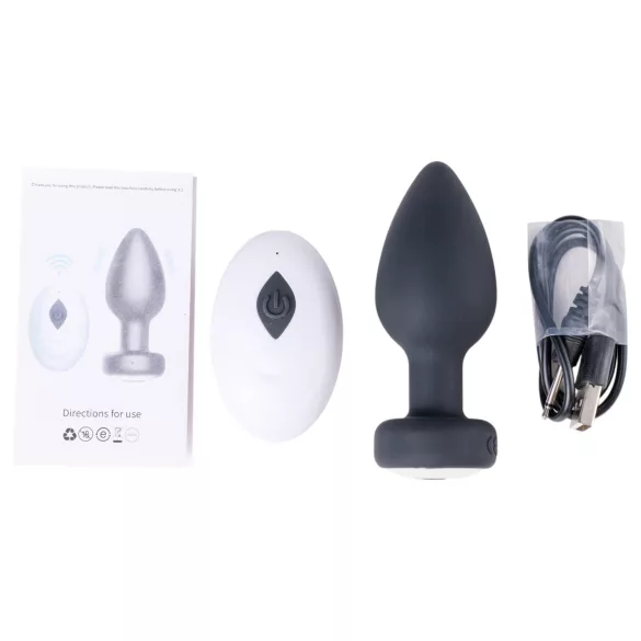 Desirel Easy Obsidian - analvibrator med fjernbetjening genopladelig sort