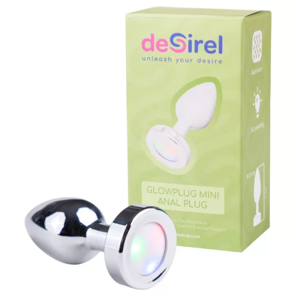 Desirel GlowPlug - analplug med lys - lille - sølv