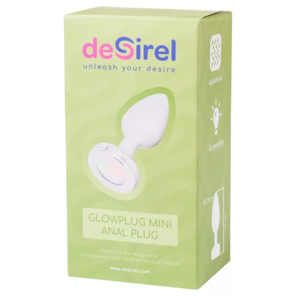 Desirel GlowPlug - analplug med lys - lille - sølv