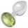 Sunfo - metal anal plug med limefarvet sten (sølv)