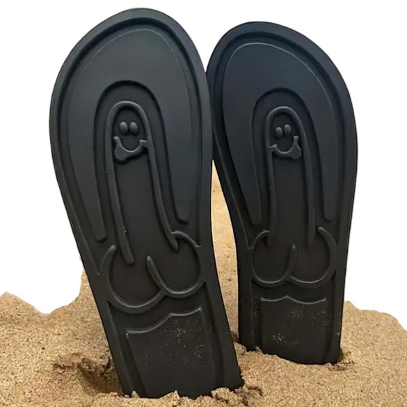 Flip-flop klipklapper - sjov sål - sort - 44/45