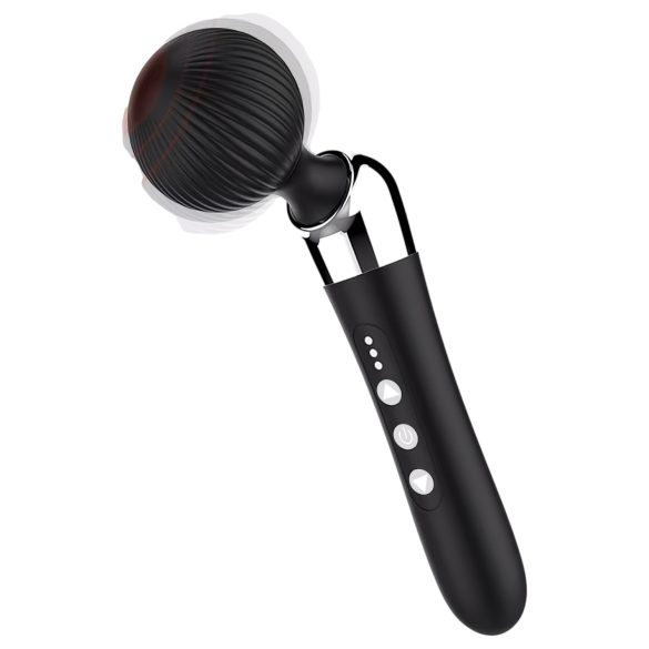 Bøjet, genopladelig massagevibrator (sort)