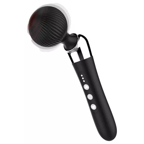Buet vibrator - genopladelig massager - sort
