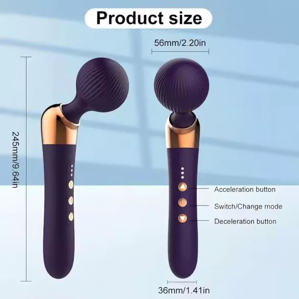 Buet vibrator - genopladelig massager - sort