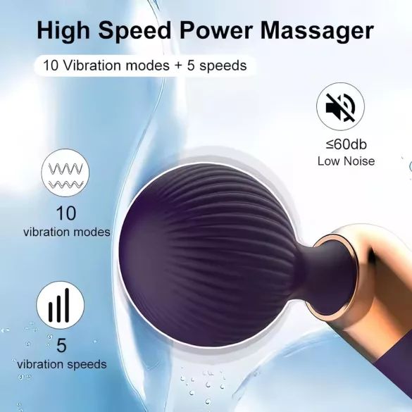 Buet vibrator - genopladelig massager - sort