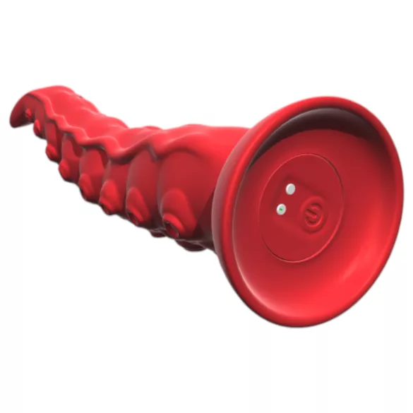 Monster Fuck - blæksprutte vibrator med sugekop og fjernbetjening - rød