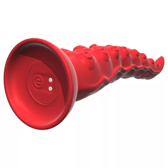 Monster Fuck - blæksprutte vibrator med sugekop og fjernbetjening - rød