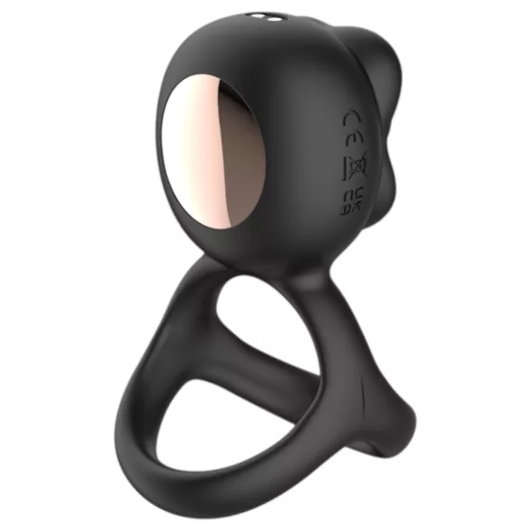 Biu-Biu - penisring og klitorisvibrator med tunge - sort