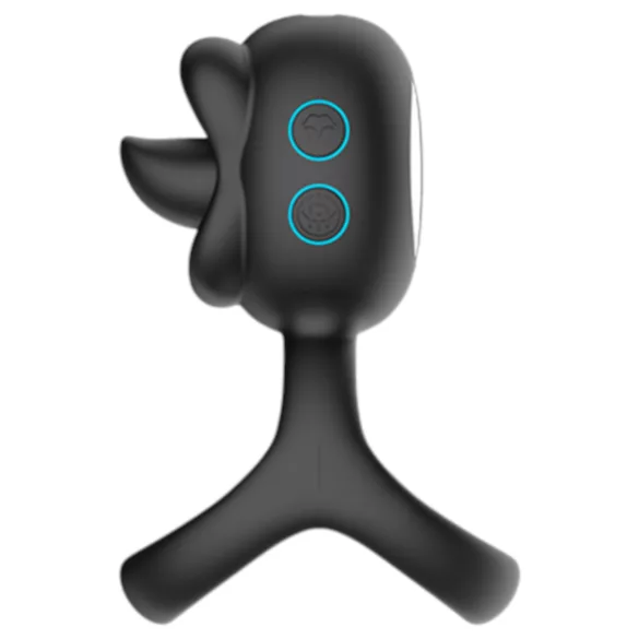 Biu-Biu - penisring og klitorisvibrator med tunge - sort