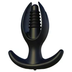 Kangvo - magnetisk, oppustelig ribbet analplug (sort)