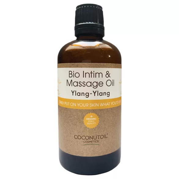 Coconutoil - intim- og massageolie - ylang ylang - økologisk - 80ml
