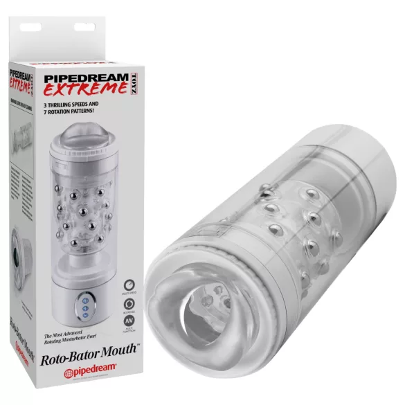 PDX Roto-Bator - blowjob masturbator med vibration - hvid