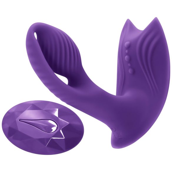 Inya Bump-N-Grind - radiostyret, varmende 2i1 klitorisvibrator (lilla)