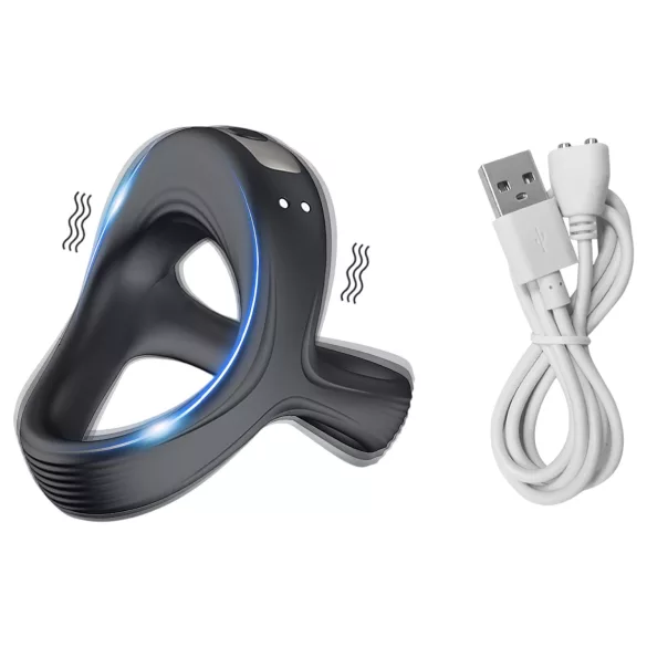 AlvUp - vibrator penisring og kuglering - sort