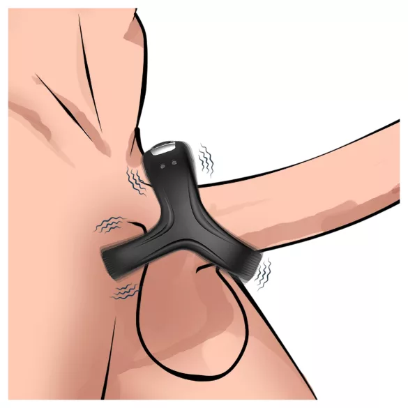 AlvUp - vibrator penisring og kuglering - sort
